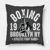 Boxing 1992 Brooklyn Ny Athletic Fight Hard Throw Pillow Official Boxing Merch