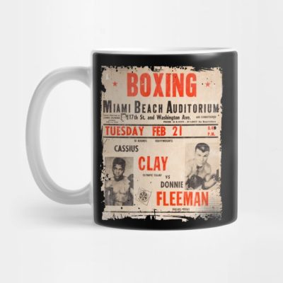 Cassius Clay Vs Donnie Fleeman Fight Poster Miami  Mug Official Boxing Merch