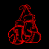 Red Boxing Gloves Lines Throw Pillow Official Boxing Merch