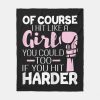 of course i hit like a girl boxing kickboxer gym fleece blanket r7b9b2fb36cd64c2da5885a9349c8c3d5 zke88 1000 - Boxing Gifts Shop