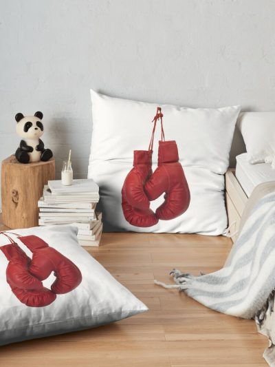 Boxing Gloves Throw Pillow Official Boxing Merch