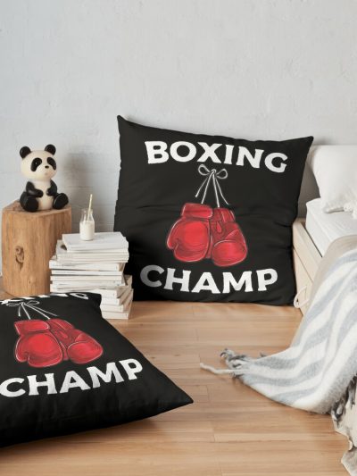 Boxing Champ Throw Pillow Official Boxing Merch