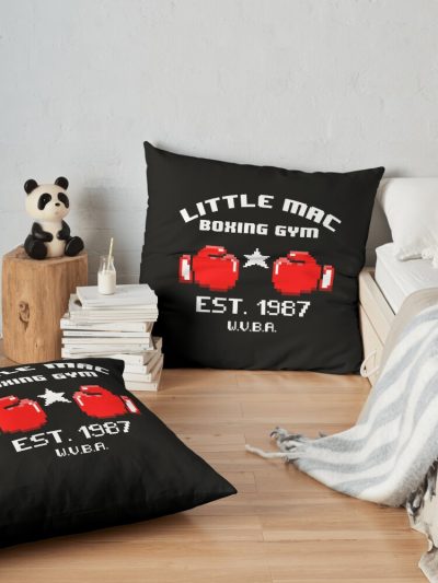 Little Mac Boxing Gym - Punch Out Throw Pillow Official Boxing Merch