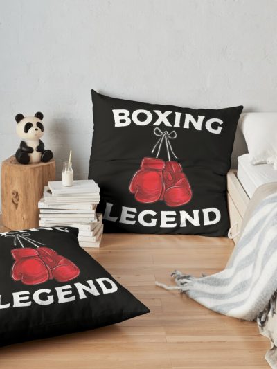 Boxing Legend Throw Pillow Official Boxing Merch