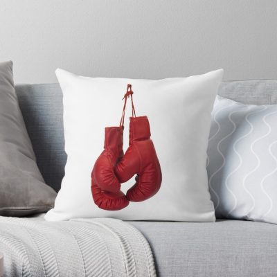 Boxing Gloves Throw Pillow Official Boxing Merch