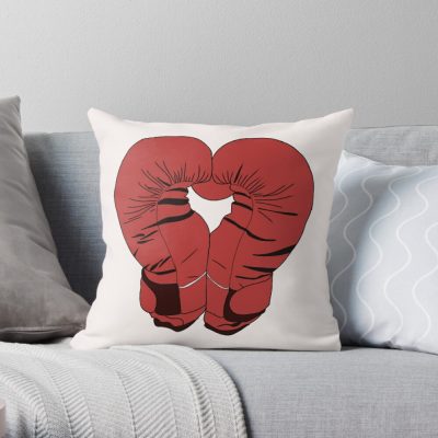 Red Boxing Gloves Such As Heart - Pair Of Boxing Gloves Throw Pillow Official Boxing Merch