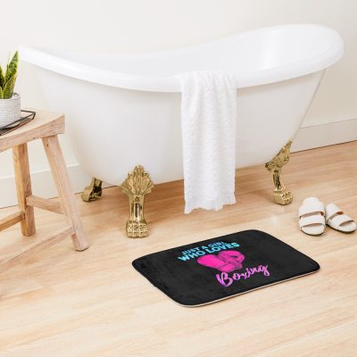 Just A Girl Who Loves Boxing Girls Boxing Gift Bath Mat Official Boxing Merch