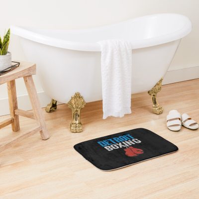 Detroit Boxing Retro Boxer Gym Gift Bath Mat Official Boxing Merch