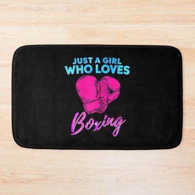 Just A Girl Who Loves Boxing Girls Boxing Gift Bath Mat Official Boxing Merch