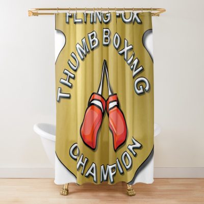 Flying Fox Thumb Boxing Champion. Shower Curtain Official Boxing Merch