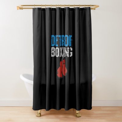 Detroit Boxing Retro Boxer Gym Gift Shower Curtain Official Boxing Merch