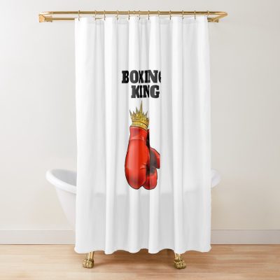 Boxing King  Mens Boxing T  Boys Boxer Sport Boxing Shower Curtain Official Boxing Merch