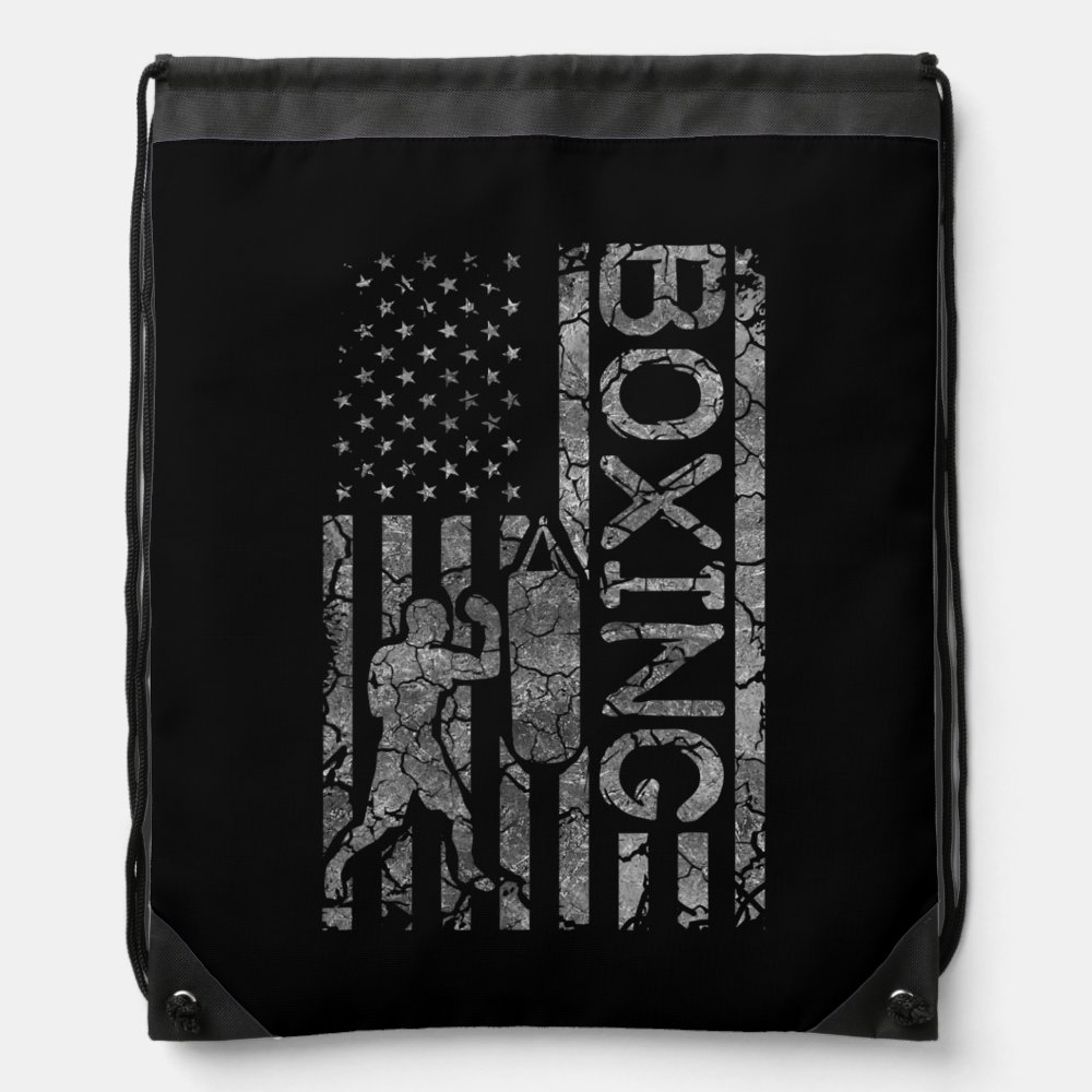 american flag boxing vintage distressed boxer for drawstring bag - Boxing Gifts Shop