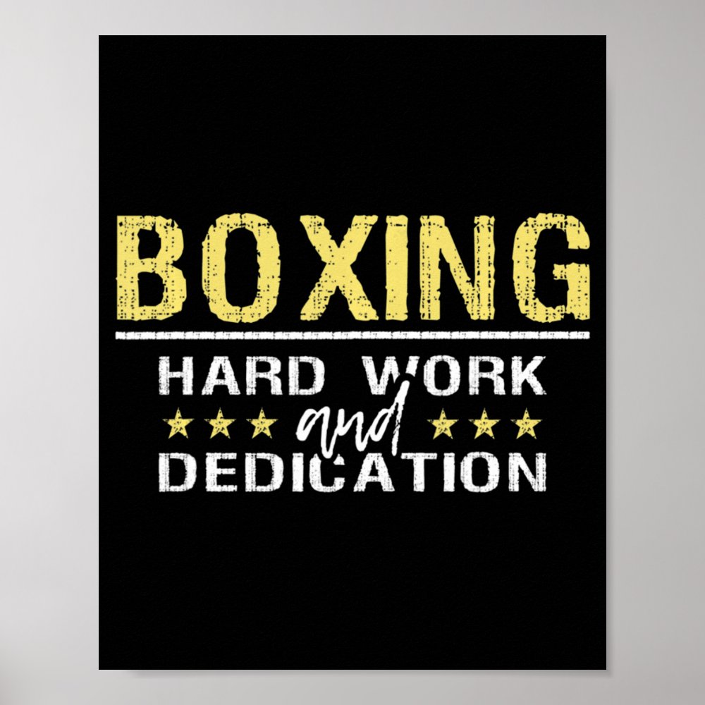 boxing hard work and dedication kickboxing gym bo poster rd4e46a1fa73b4923acc9786374507760 wva 8byvr 1000 - Boxing Gifts Shop