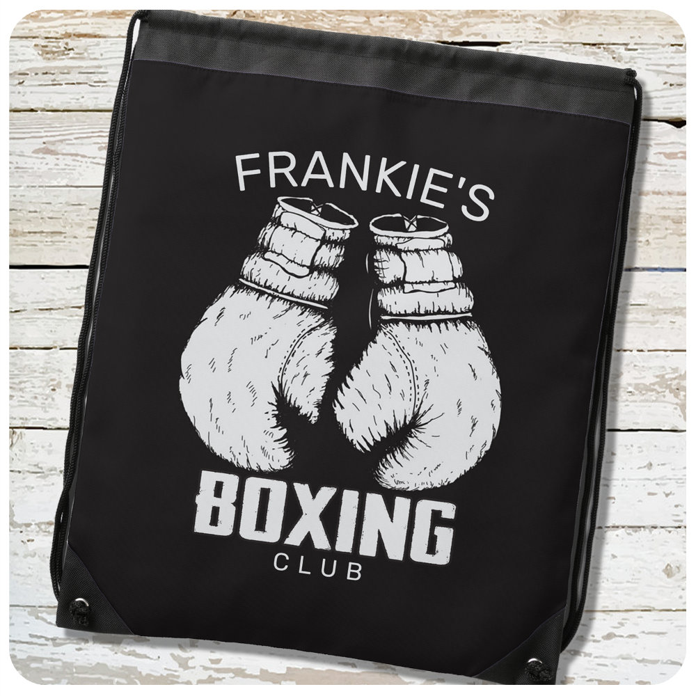 personalized boxing club boxer gym fighter gloves drawstring bag r drdla 1000 - Boxing Gifts Shop