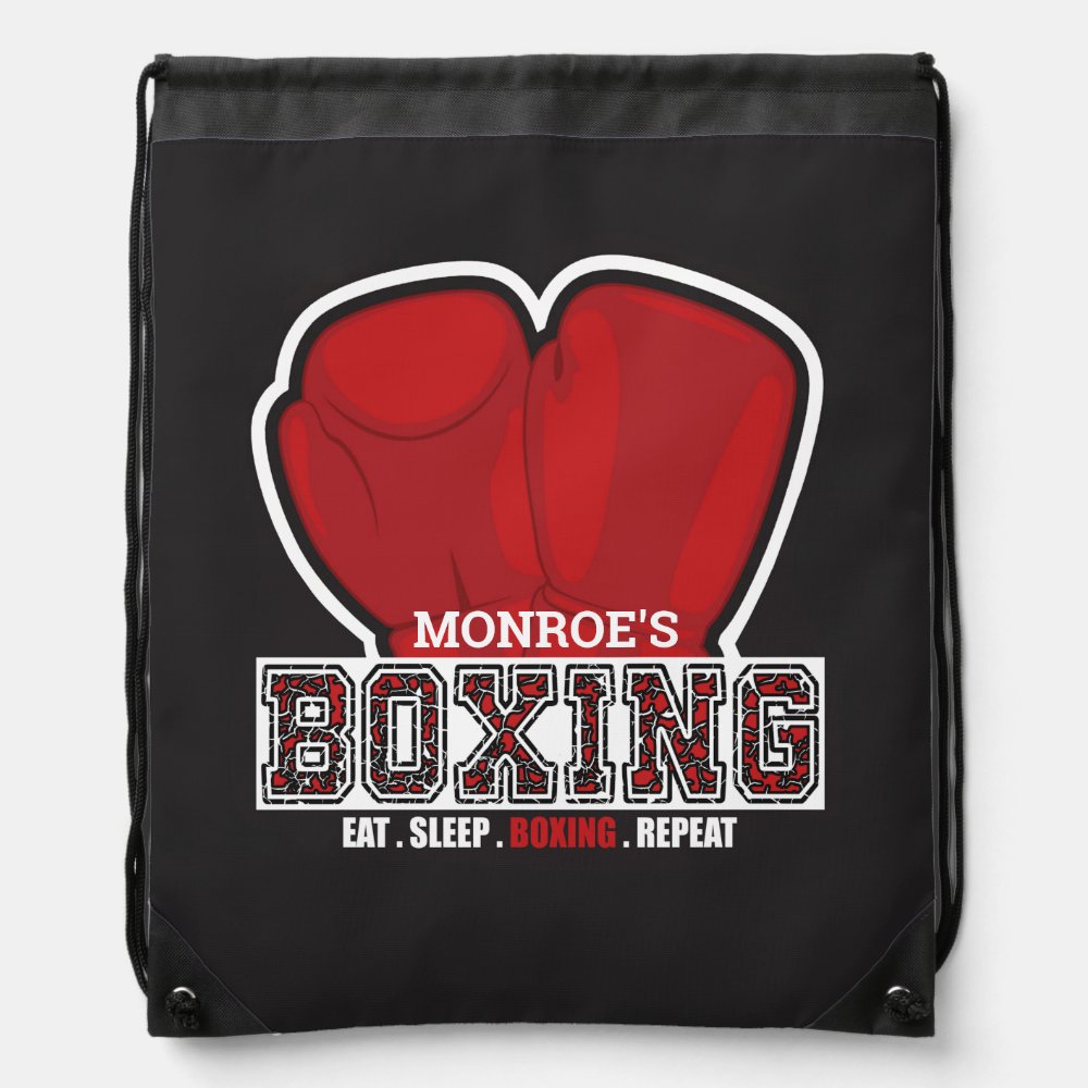 personalized name boxer boxing glove prize fighter drawstring bag - Boxing Gifts Shop