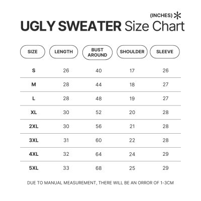 Ugly Sweater Size Chart - Boxing Gifts Shop