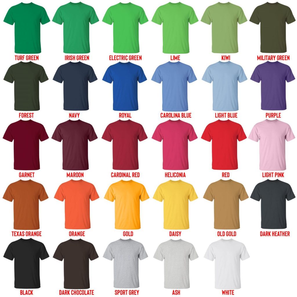 t shirt color chart - Boxing Gifts Shop