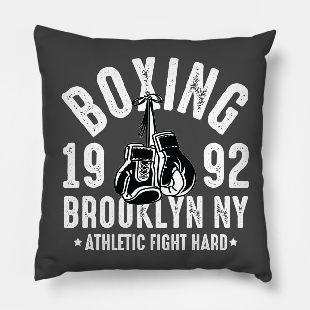 Boxing 1992 Brooklyn Ny Athletic Fight Hard Throw Pillow
