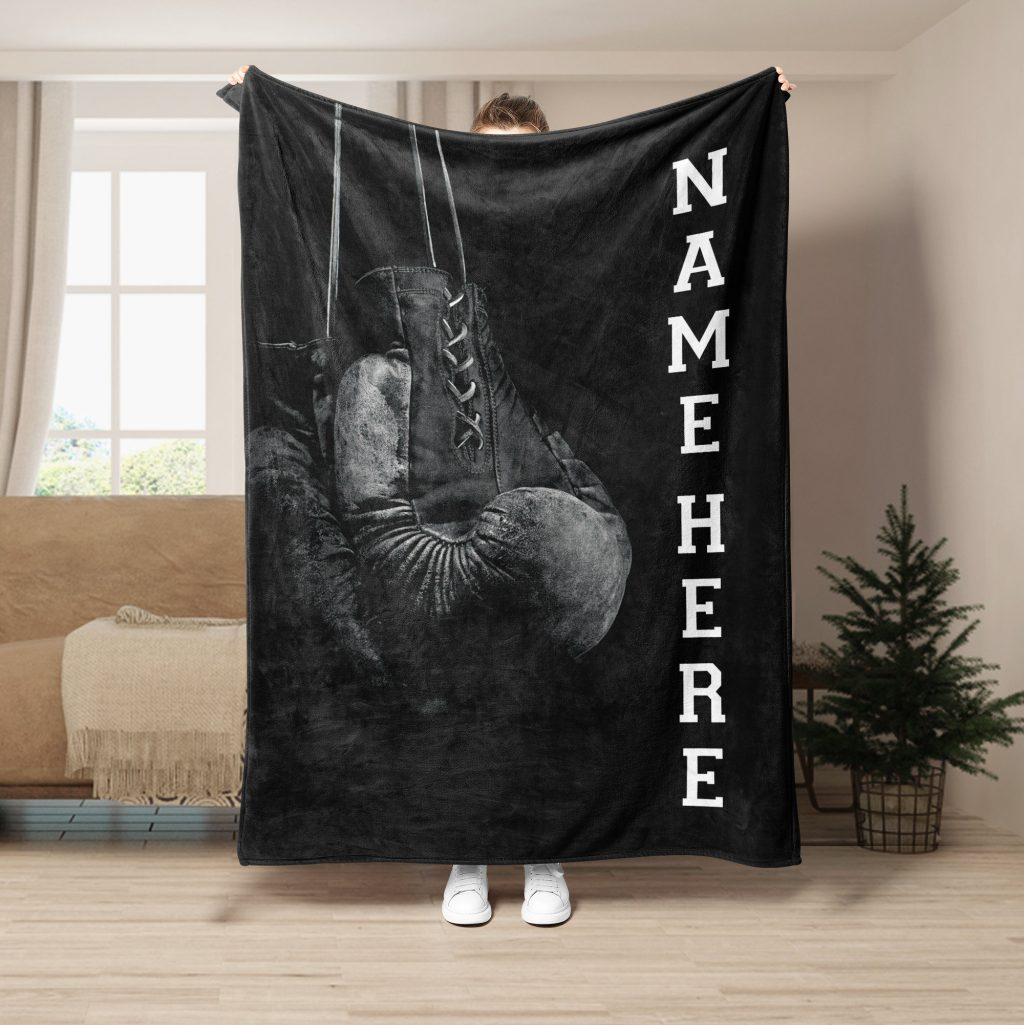 Boxing Gloves Soft Personalized Fleece Blanket