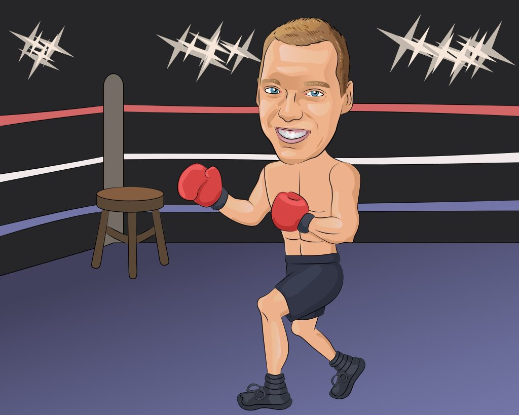 Boxer Caricature Personalized Wall Art