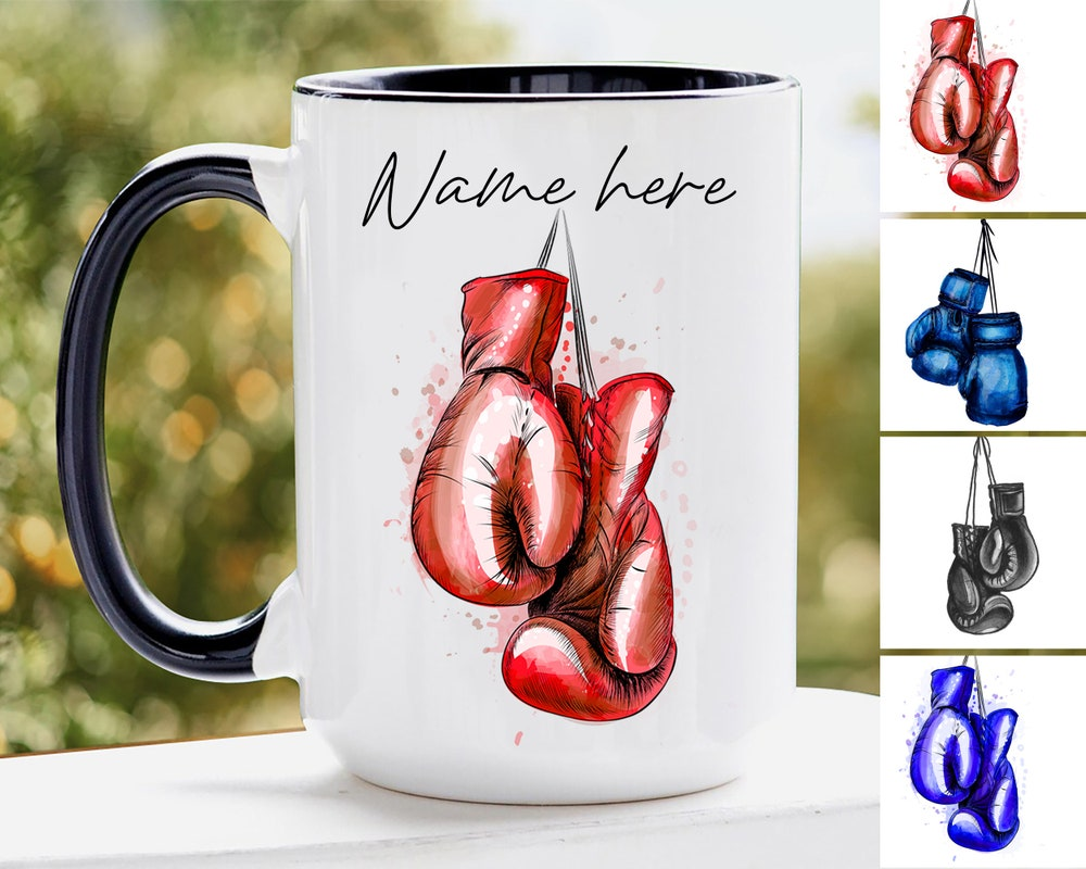 Personalized Boxing Mug Boxing Watercolor Coffee Mug