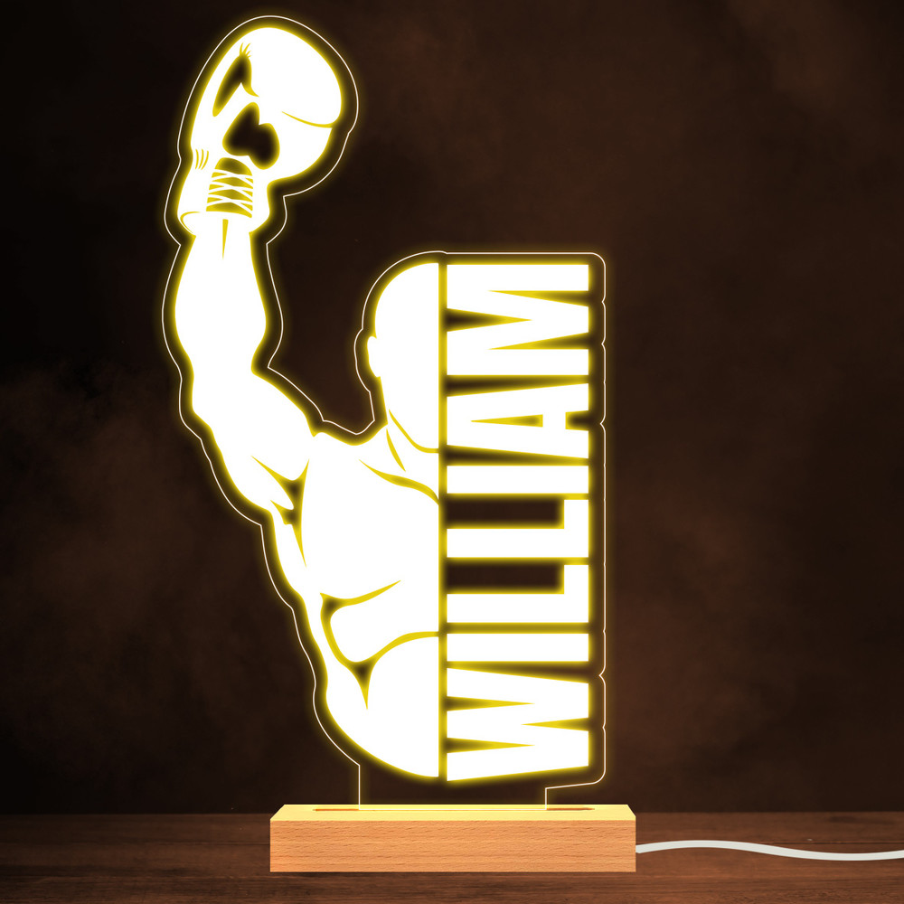 Boxing Glove Silhouette Sports Personalised Night Light